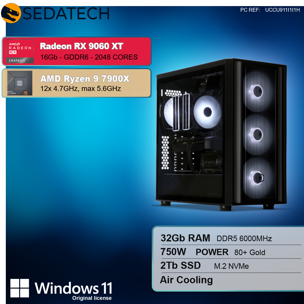 PC Gaming, AMD Ryzen 9 7900X, Radeon RX 9060XT