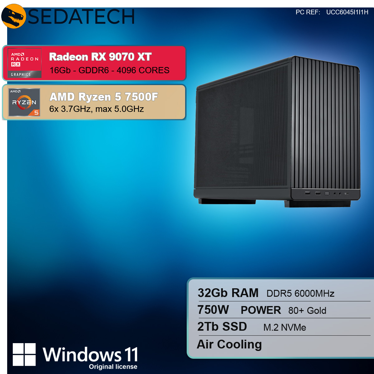 Mini-PC Pro Gamer, AMD Ryzen 5 7500F, Radeon RX 9070XT Mini-PC Pro Gamer, AMD Ryzen 5 7500F, Radeon RX 9070XT