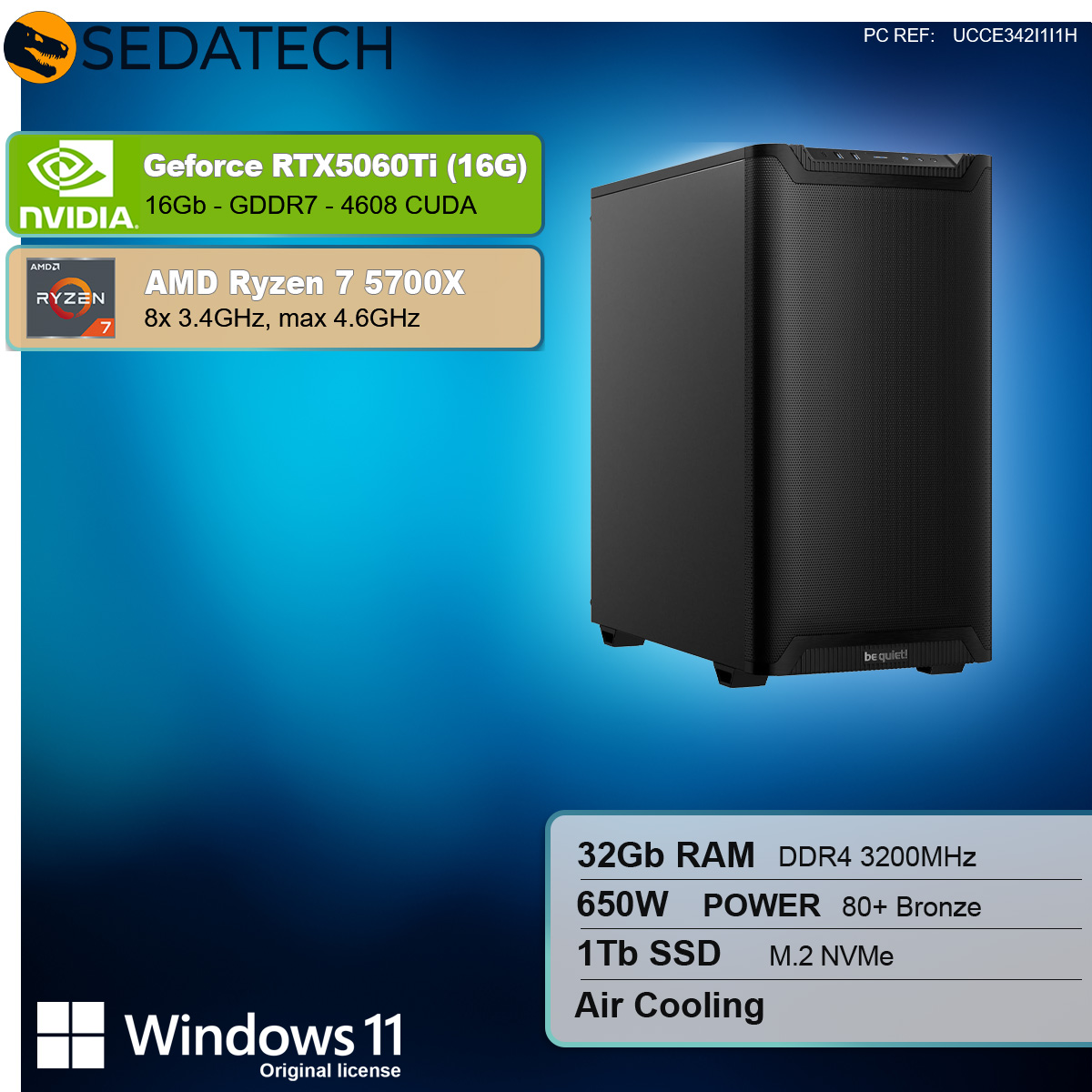 Gaming PC, AMD Ryzen 7 5700X, Geforce RTX5060Ti 16Gb Gaming PC, AMD Ryzen 7 5700X, Geforce RTX5060Ti 16Gb