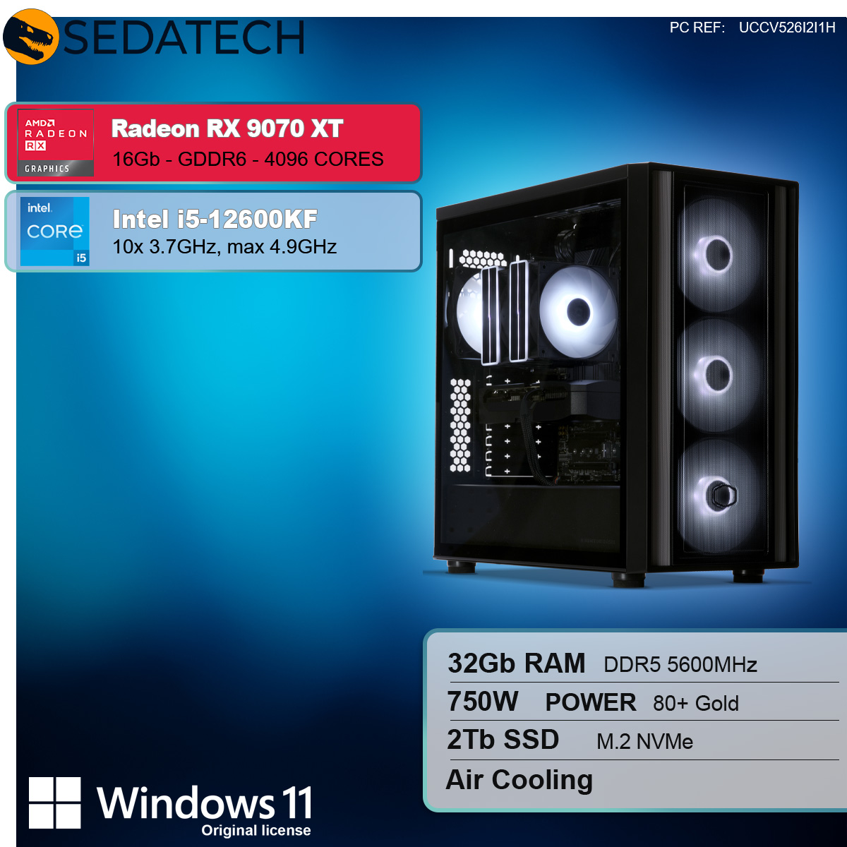 Gaming PC, Intel i5-12600KF, Radeon RX 9070XT