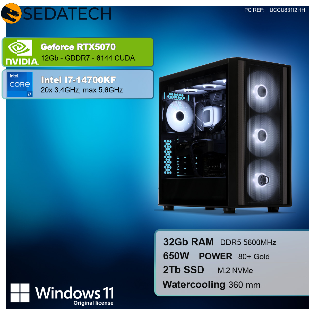 Gaming PC, Intel i7-14700KF, Geforce RTX5070