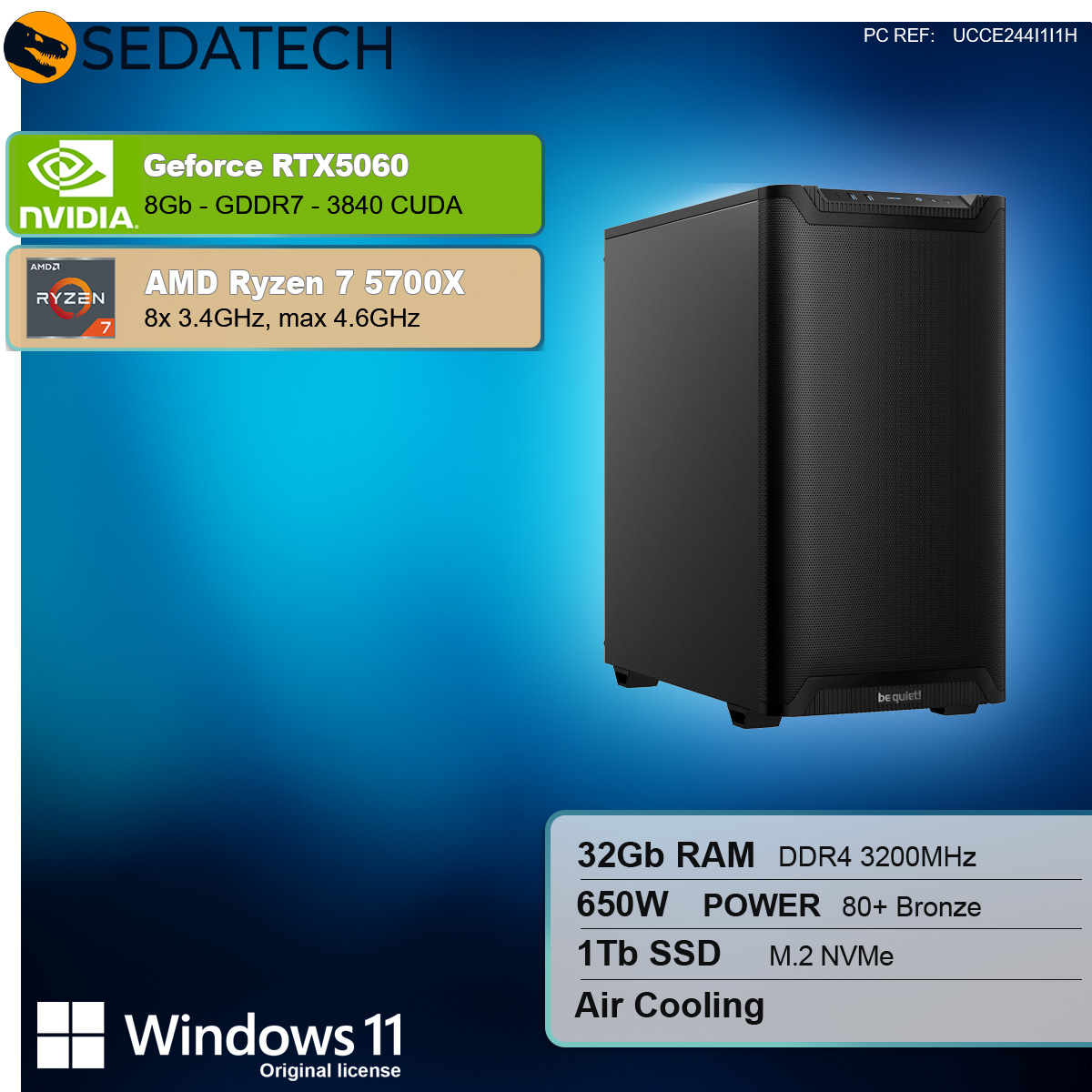 Gaming PC, AMD Ryzen 7 5700X, Geforce RTX5060 Gaming PC, AMD Ryzen 7 5700X, Geforce RTX5060