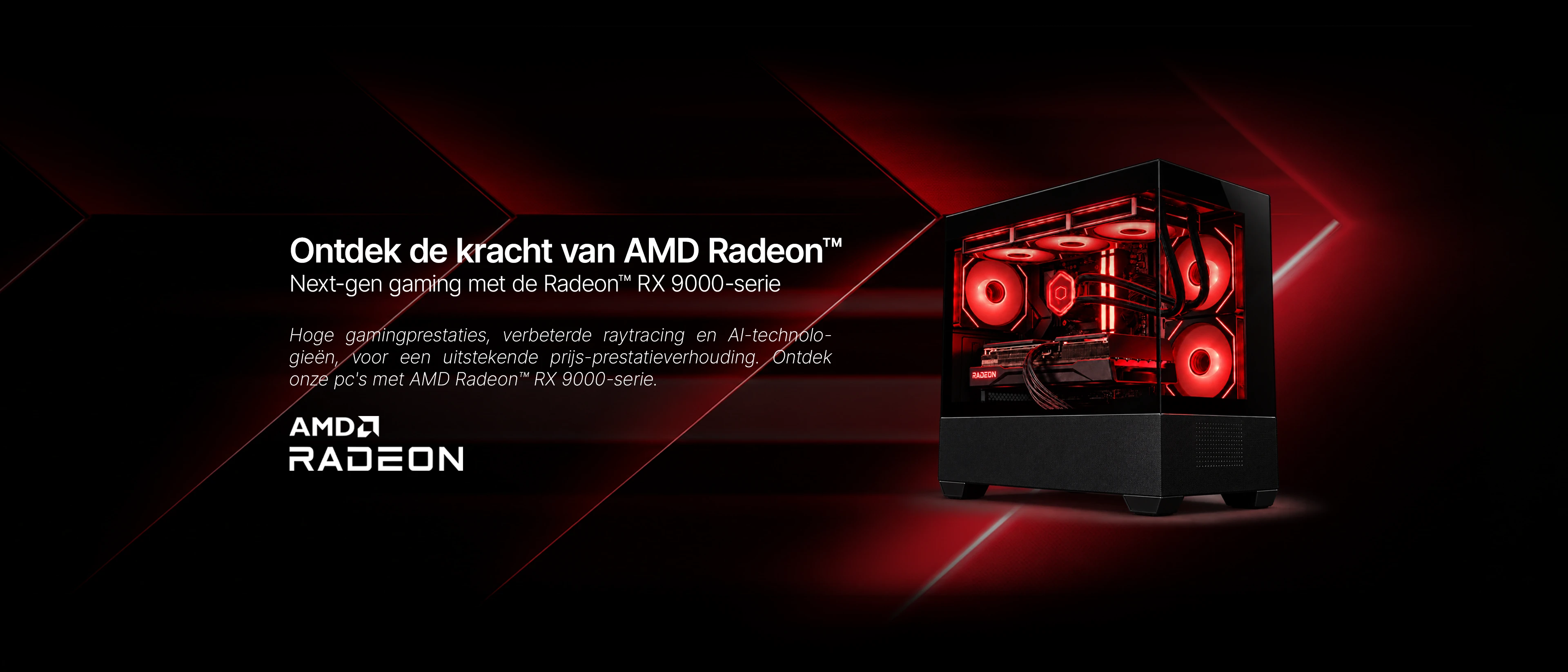Gaming-pc’s met AMD Radeon RX grafische kaarten uit de 9000-serie