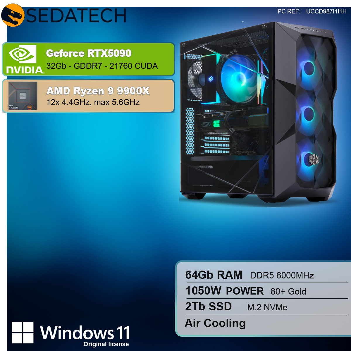 Gaming PC, AMD Ryzen 9 9900X, Geforce RTX5090 Gaming PC, AMD Ryzen 9 9900X, Geforce RTX5090