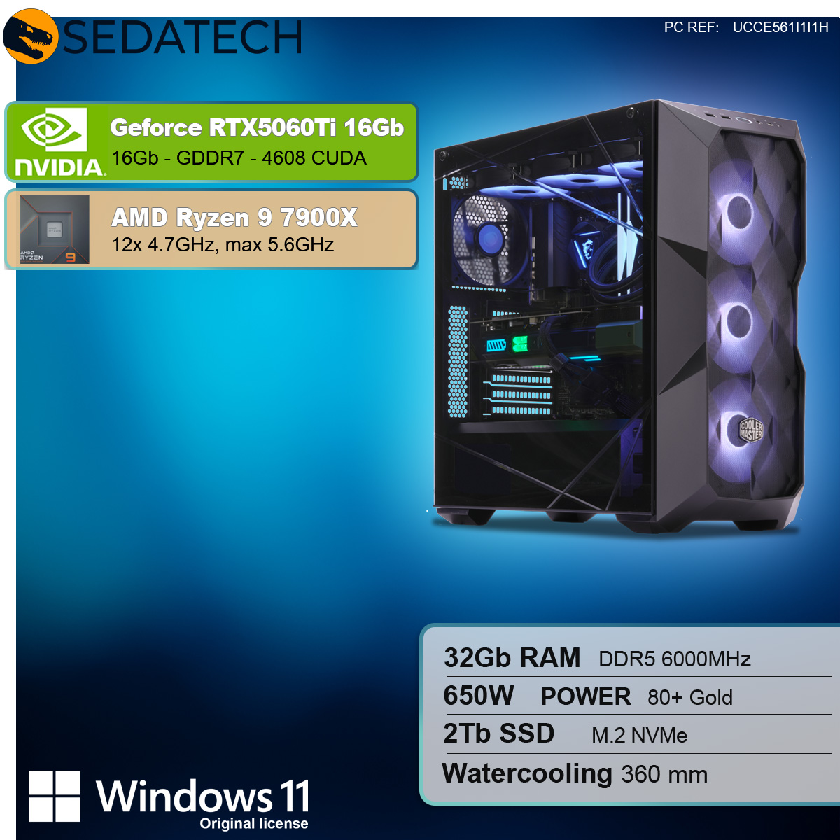 Gaming PC, AMD Ryzen 9 7900X, Geforce RTX5060Ti 16Gb Gaming PC, AMD Ryzen 9 7900X, Geforce RTX5060Ti 16Gb