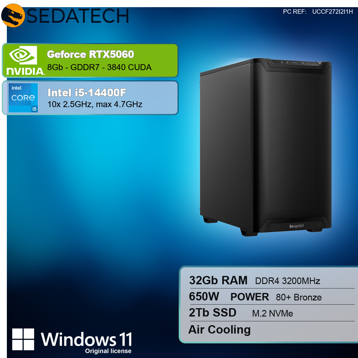 Gaming PC, Intel i5-14400F, Geforce RTX5060 Gaming PC, Intel i5-14400F, Geforce RTX5060