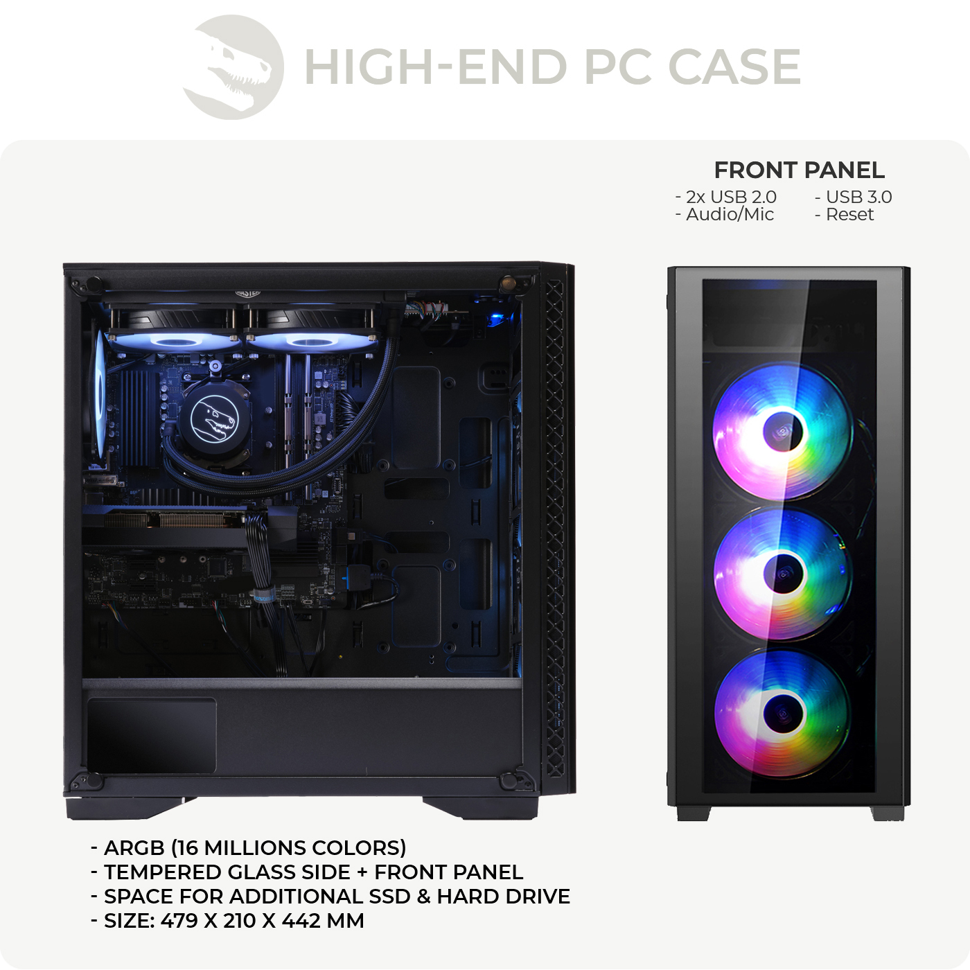 Gaming PC, Intel i5-14400F, Radeon RX 7800XT