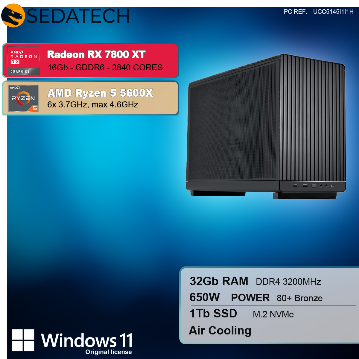 Mini-PC Pro Gaming, AMD Ryzen 5 5600X, Radeon RX 7800XT Mini-PC Pro Gaming, AMD Ryzen 5 5600X, Radeon RX 7800XT