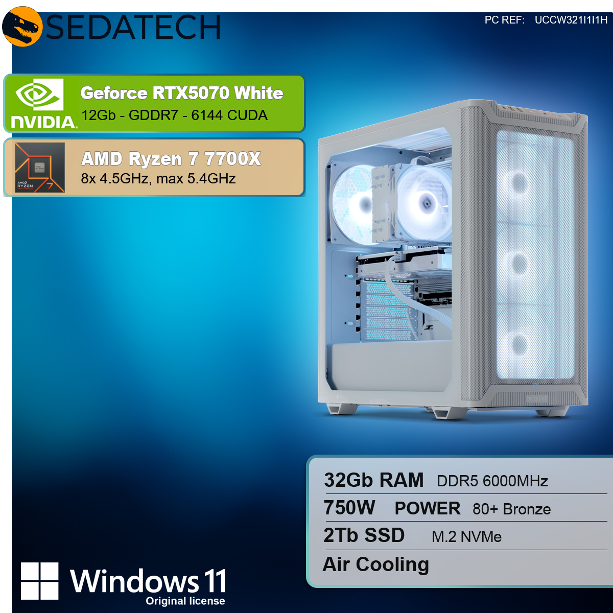 Gaming PC, AMD Ryzen 7 7700X, Geforce RTX5070