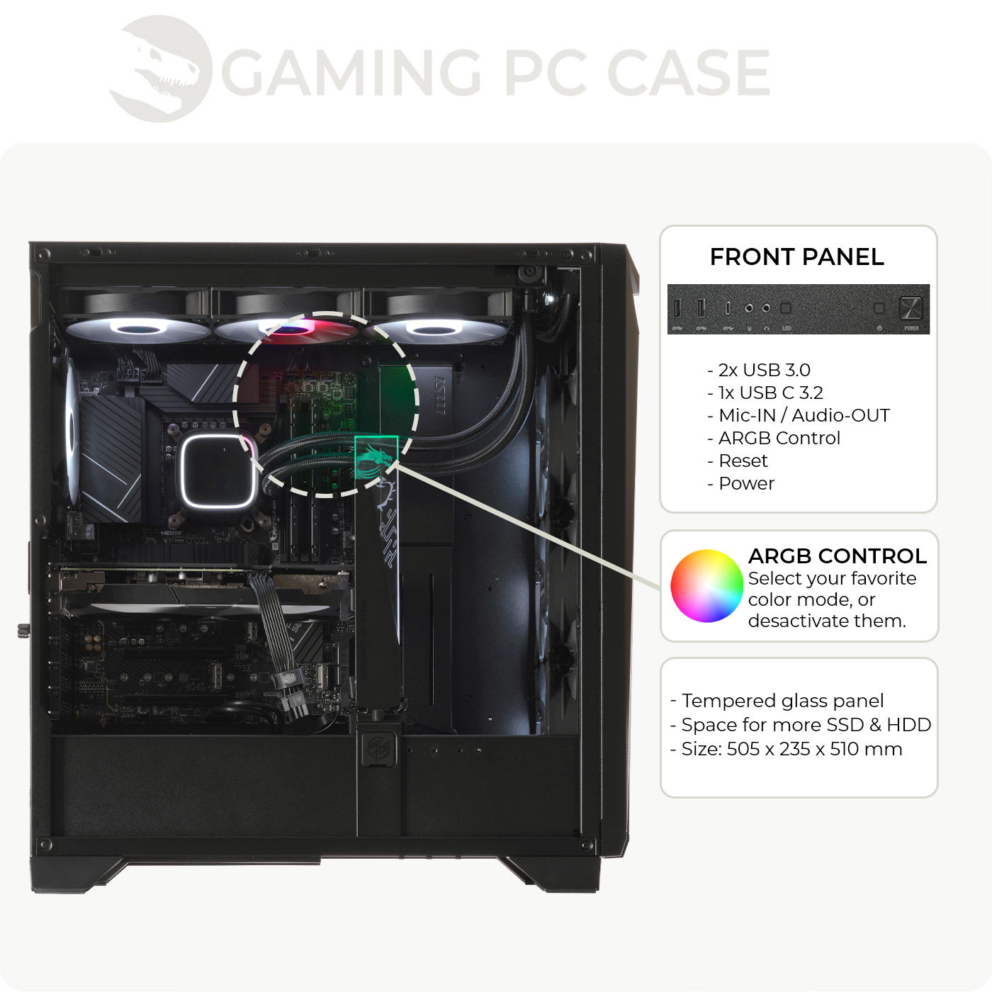 Gaming PC, AMD Ryzen 5 7500F, Geforce RTX5060Ti