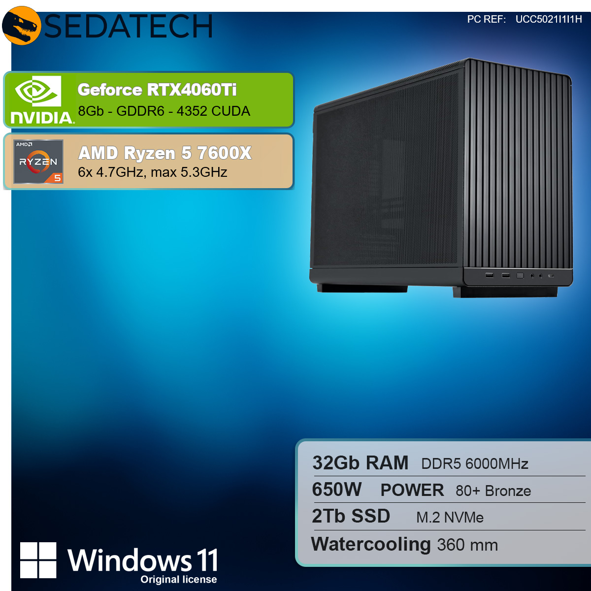 Workstation, AMD Ryzen 5 7600X, Geforce RTX4060Ti