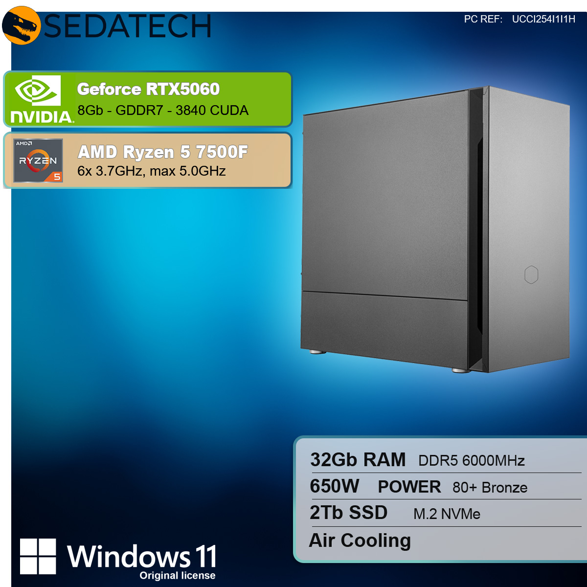 Gaming PC, AMD Ryzen 5 7500F, Geforce RTX5060