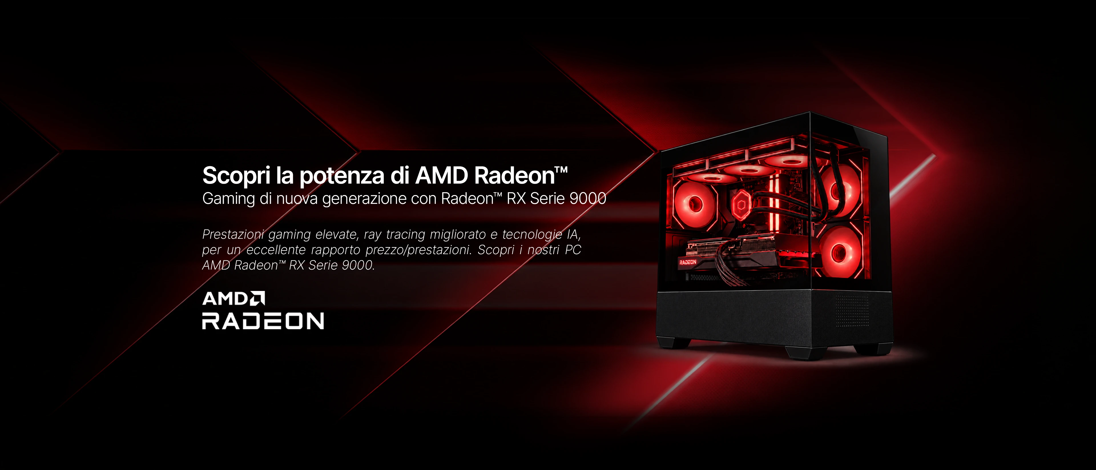 PC gaming con schede grafiche AMD Radeon RX serie 9000
