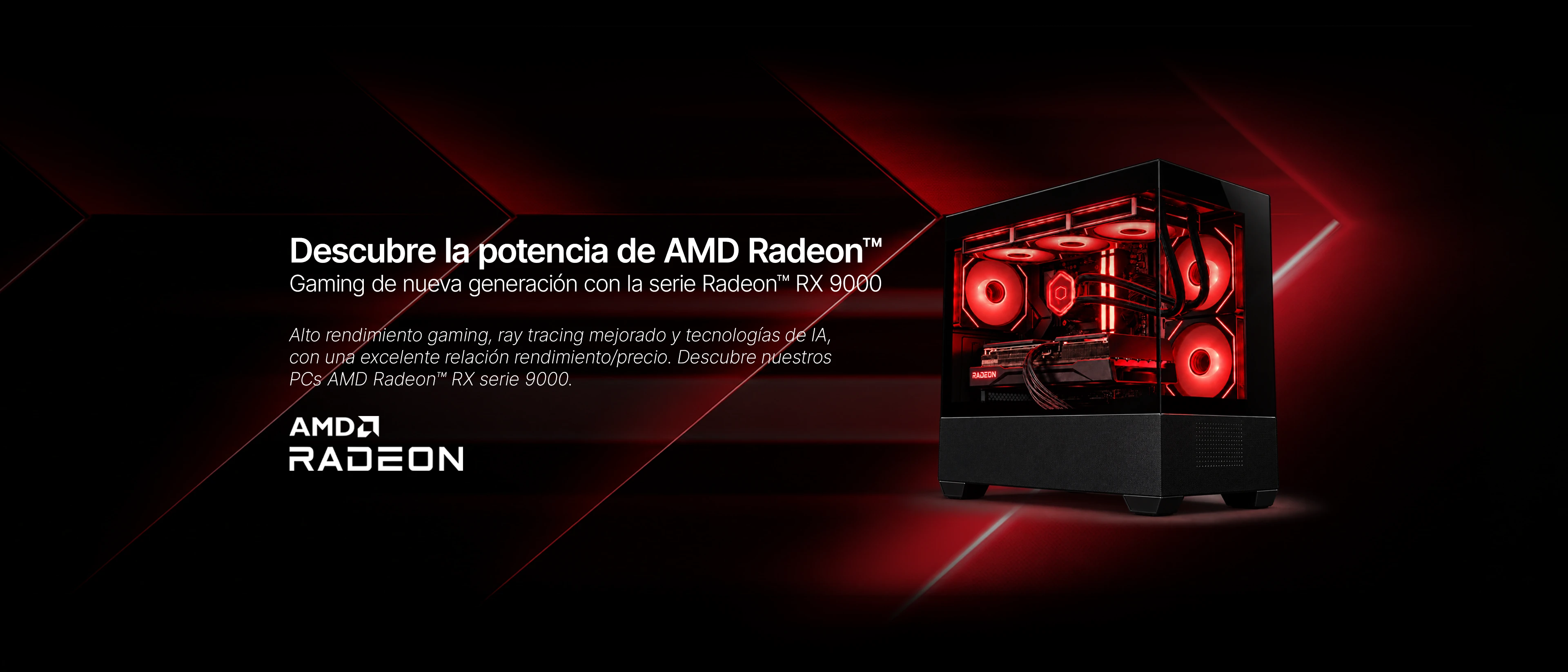 PC gaming con tarjetas gráficas AMD Radeon RX de la serie 9000