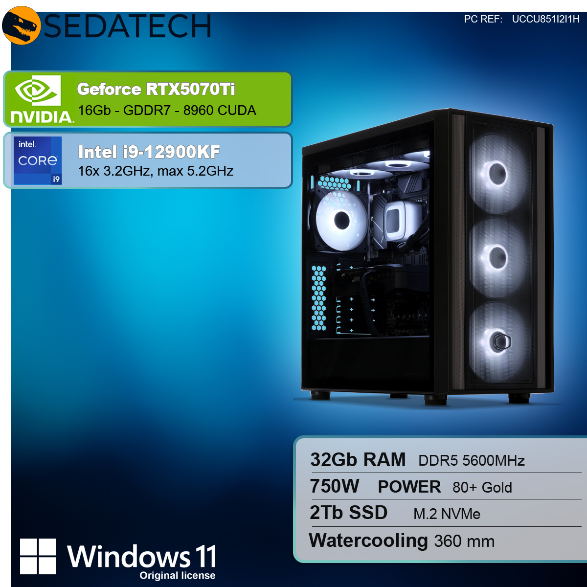 Gaming PC, Intel i9-12900KF, Geforce RTX5070Ti