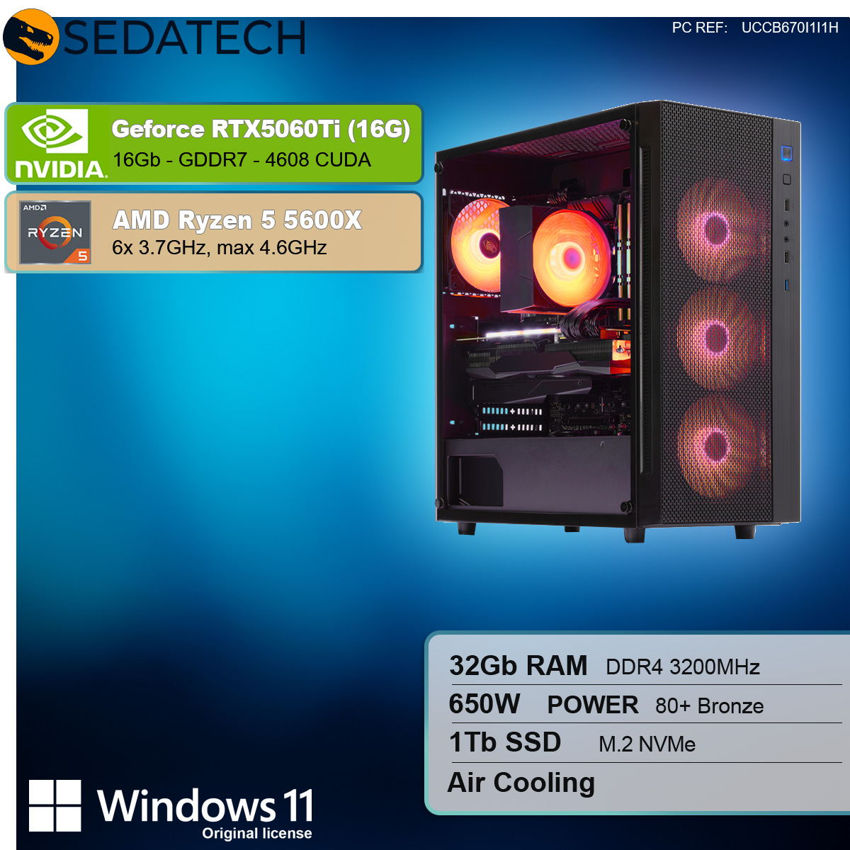 Gaming PC, AMD Ryzen 5 5600X, Geforce RTX5060Ti 16Gb Gaming PC, AMD Ryzen 5 5600X, Geforce RTX5060Ti 16Gb
