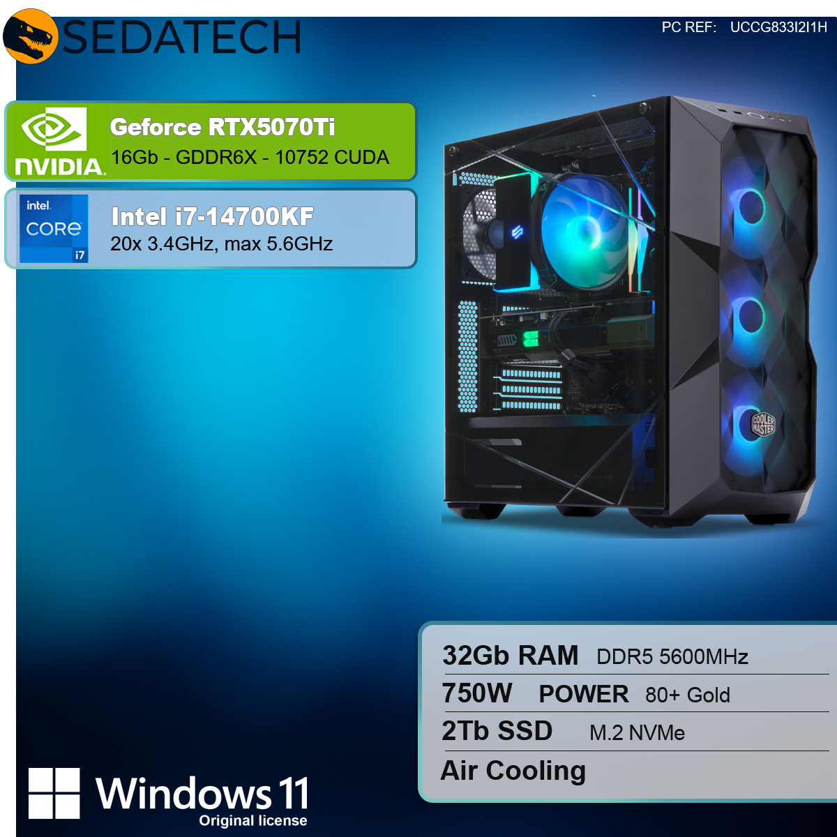 PC Gaming, Intel i7-14700KF, Geforce RTX5070Ti PC Gaming, Intel i7-14700KF, Geforce RTX5070Ti