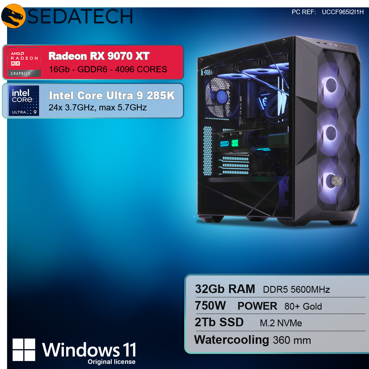 Gaming PC, Intel Core Ultra 9 285K, Radeon RX 9070XT Gaming PC, Intel Core Ultra 9 285K, Radeon RX 9070XT