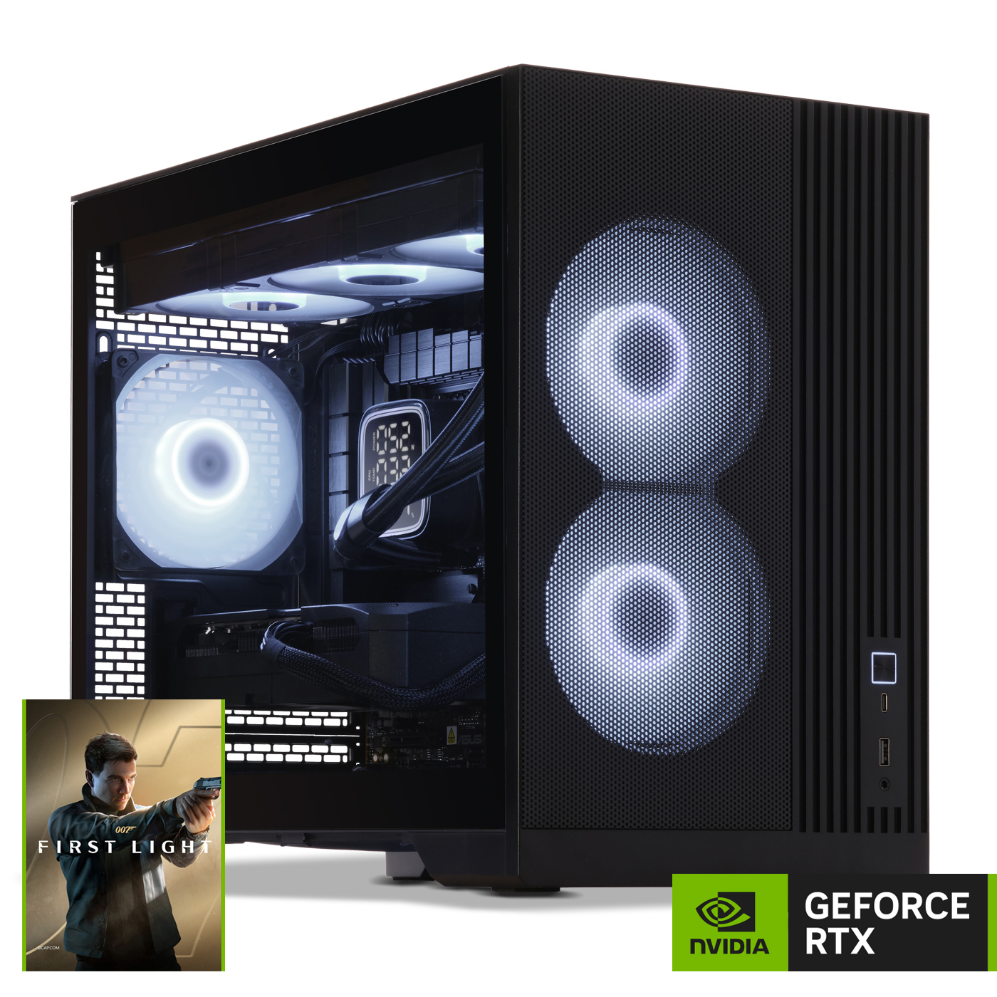 Gaming PC, AMD Ryzen 7 9800X3D, Geforce RTX5070Ti 007 First Light Bundle