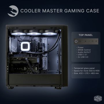 Gaming PC, AMD Ryzen 7 7800X3D, RTX 5060 Ti, Asus X870 and Cooler Master MasterBox 600