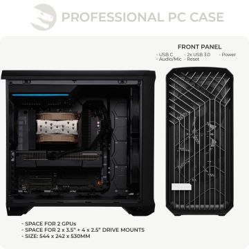 Workstation, AMD Threadripper Pro 7985WX, RTX Pro 6000, Asus WRX90 und Fractal Design Torrent TG