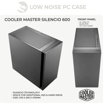 PC de bureau, Intel i5-12400, Asus B760 et Cooler Master Silencio 600 — vue 2