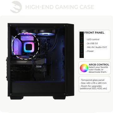 Gaming PC, Intel i5-10600KF, RTX 5060 Ti, ASRock H510 en DeepCool CC560