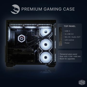 PC Gaming, AMD Ryzen 7 9800X3D, RTX 5070, Asus X870 e Cooler Master Elite 681