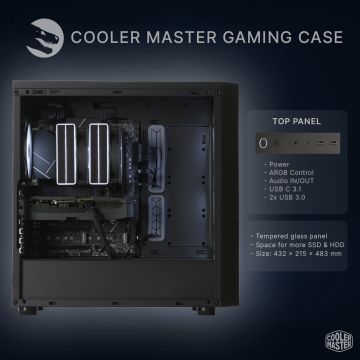 PC Gaming, AMD Ryzen 7 7800X3D, RTX 5070 Ti, Asus X870 e Cooler Master MasterBox 600
