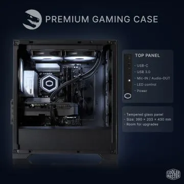 PC Gaming, Intel i5-12400F, RTX 3050, Asus B760 e Cooler Master Elite 302 — vista 2